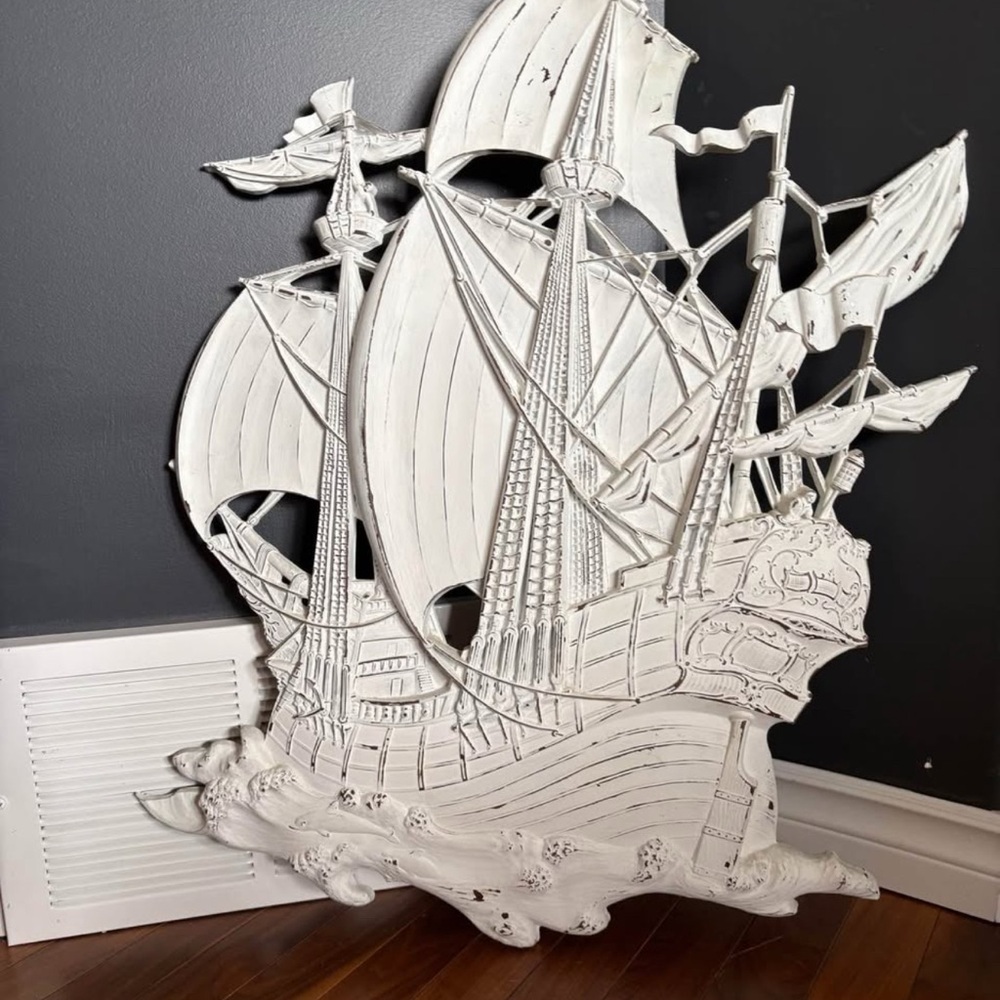 Vintage White Nautical Ship Wall Decor